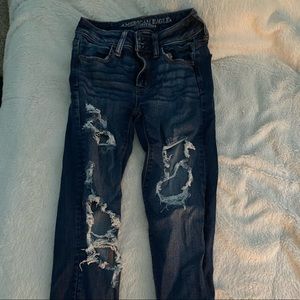 American Eagle Dark Wash Ripped Jeans